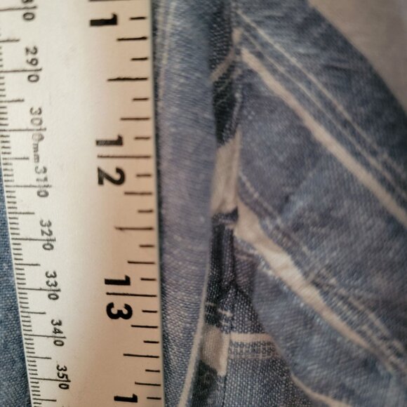 Catherines Womens Casual Pants Elastic Waist Plus Size 3X Blue White Linen Blend - Picture 6 of 12